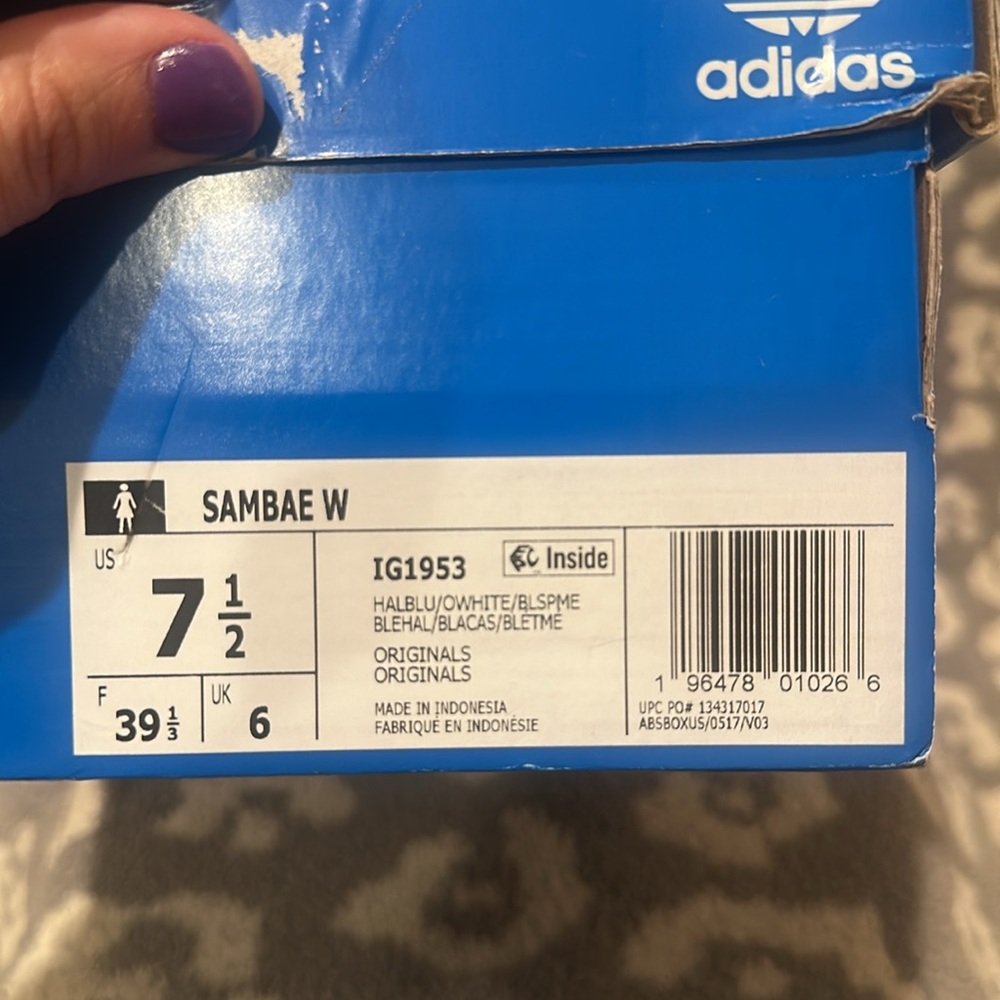 Adidas Women's Sambae Shoes in Halo Blue & Off White 😍 New & Never Worn 😍 - Picture 17 of 17